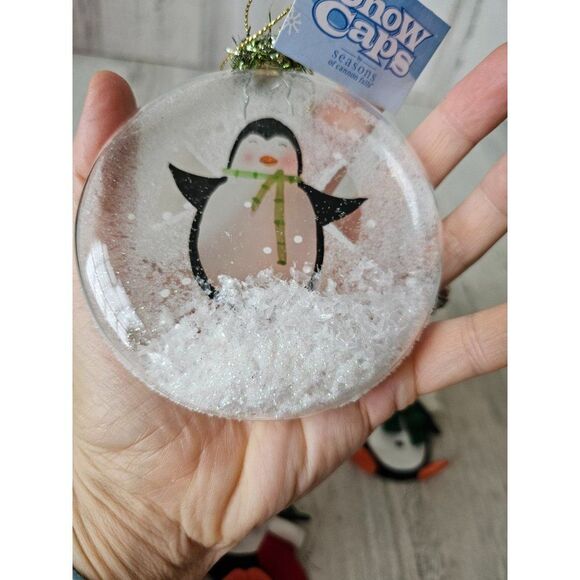 Glass cannon falls penguin ornament dough Xmas tree set - Picture 7 of 8